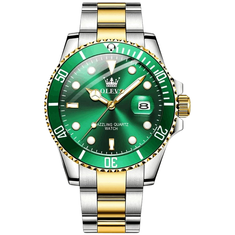 OLEVS Quartz Dial Silbergold, Grün