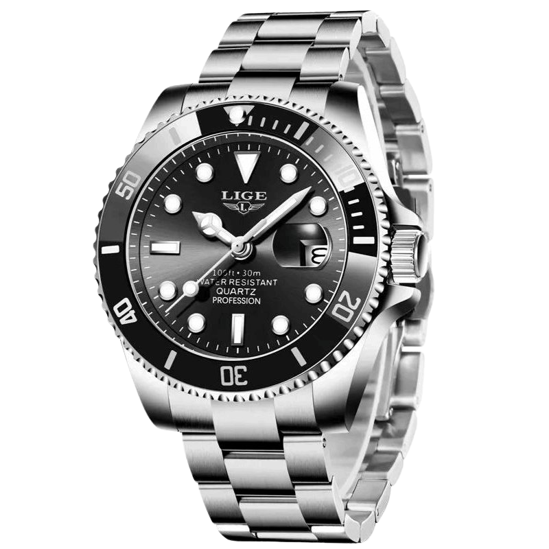 LIGE Fashion Diver Silberschwarz