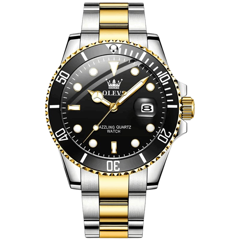 OLEVS Quartz Dial Silbergold, Schwarz