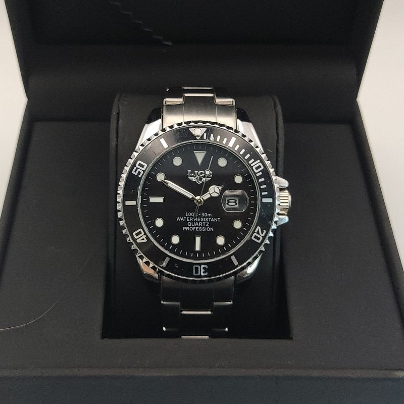 LIGE Fashion Diver Silberschwarz - Chronoxis