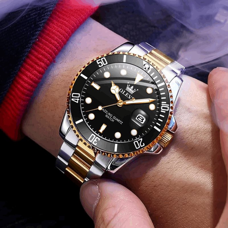 OLEVS Quartz Dial Silbergold, Schwarz - Chronoxis