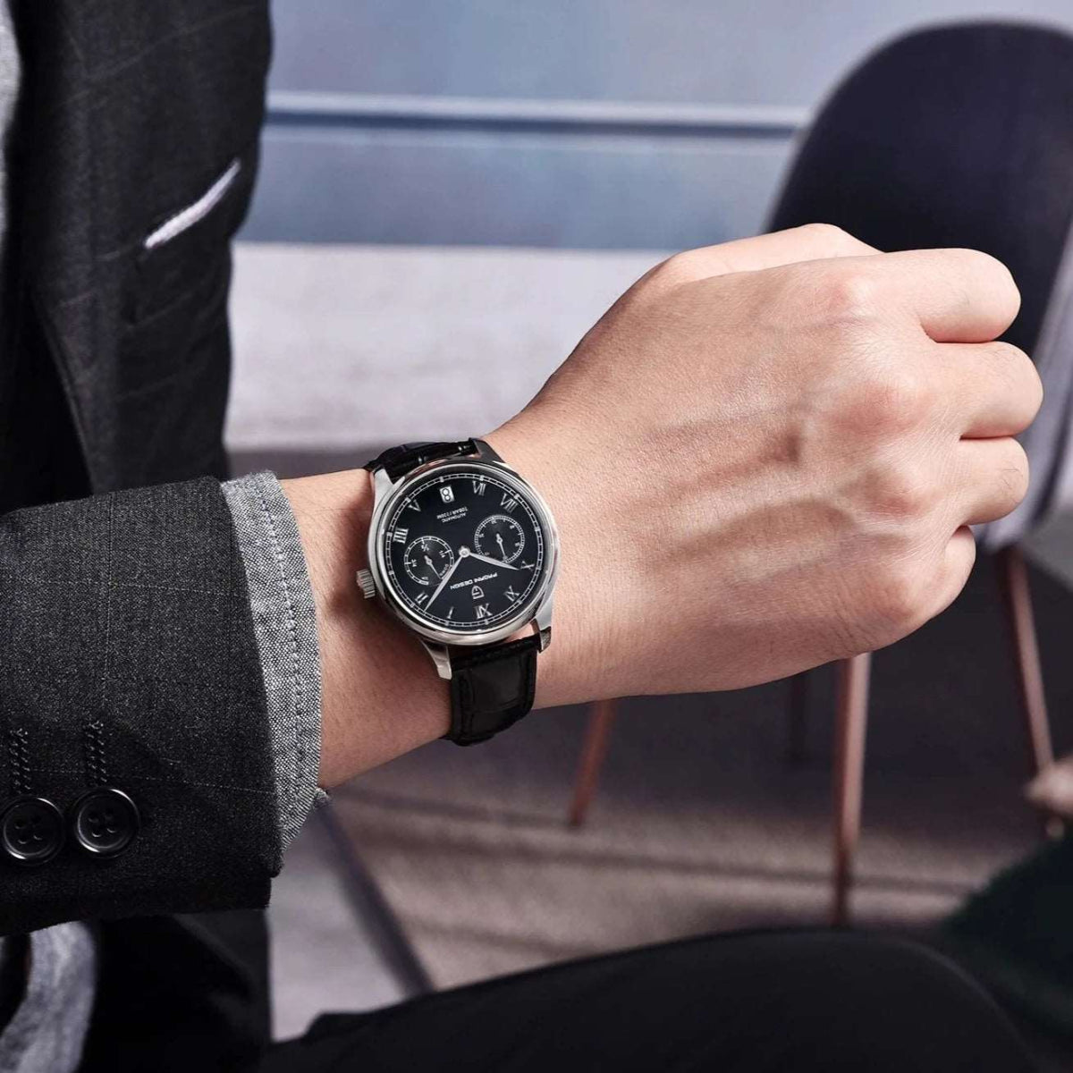 PAGANI DESIGN Top Brand Leder Schwarz - Chronoxis